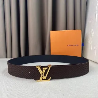 Louis Vuitton LV Initiales भूरी बुना हुआ चमड़ी की बेल्ट