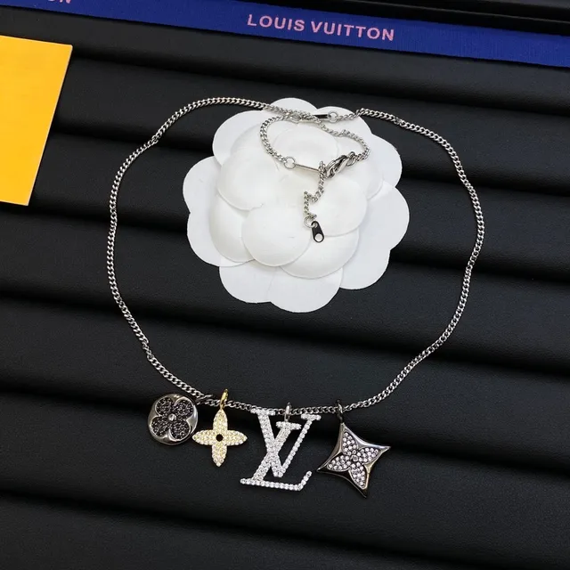 Louis Vuitton LV Initiales মাল্টি-চার্ম ক্রিস্টাল পেন্ডেন্ট নেকলেস 2