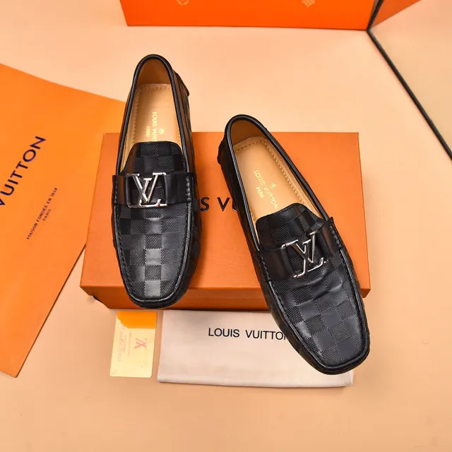 Louis Vuitton LV Loafer Preto Damier Graphite Check Couro Loafers 2