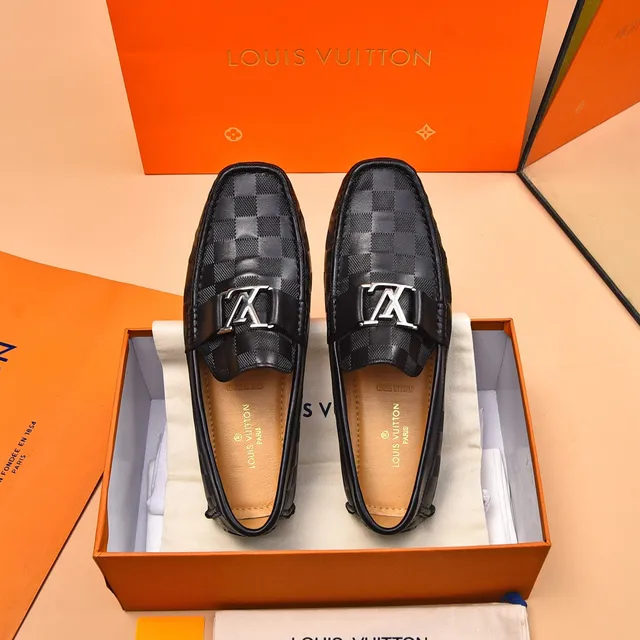 Louis Vuitton LV Loafer Preto Damier Graphite Check Couro Loafers 3