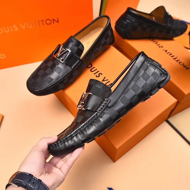 Louis Vuitton LV Loafer Preto Damier Graphite Check Couro Loafers 4