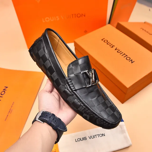 Louis Vuitton LV Loafer Preto Damier Graphite Check Couro Loafers 5