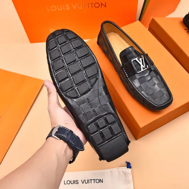 Louis Vuitton LV Loafer Preto Damier Graphite Check Couro Loafers 7