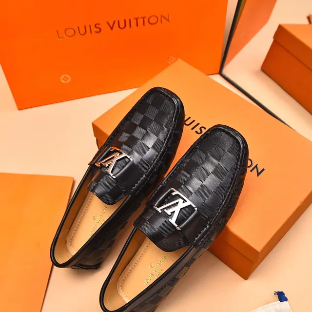 Louis Vuitton LV Loafer Preto Damier Graphite Check Couro Loafers 8
