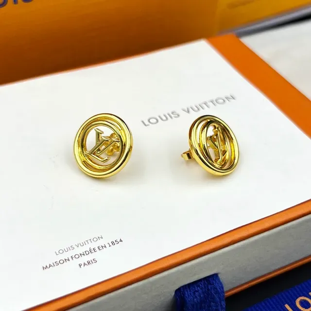 Louis Vuitton LV Stellar Circular LV Circle Gold-Tone Stud Earrings 7