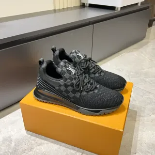 Louis Vuitton LV Trainer Zapatillas Lifestyle Negro Gris Superior de Tejido Langüeta Monogramada
