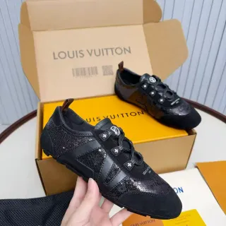 Louis Vuitton LV Trainer Zapatillas Lifestyle Negras Low-Top de Material Mixto