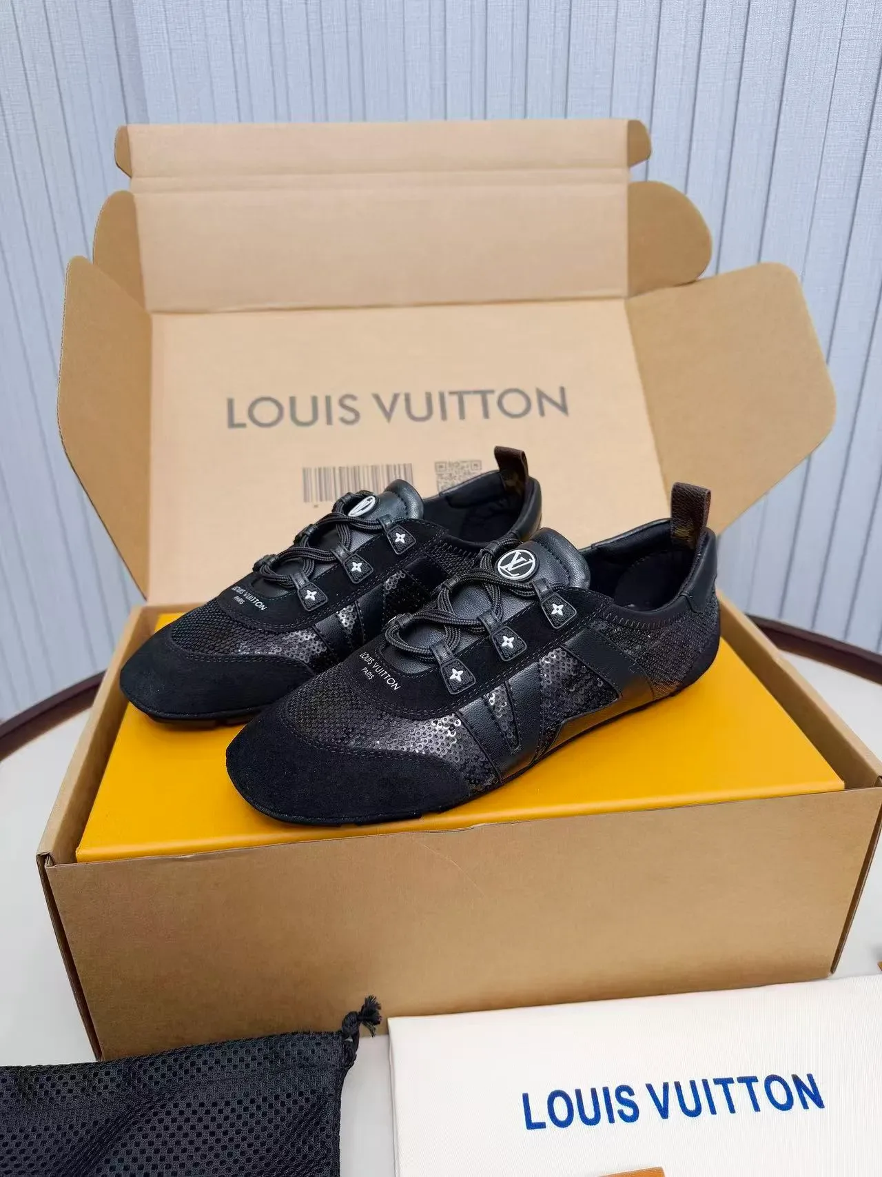 Louis Vuitton LV Trainer Black Low-Top Mixed-Material Lifestyle Sneakers 2