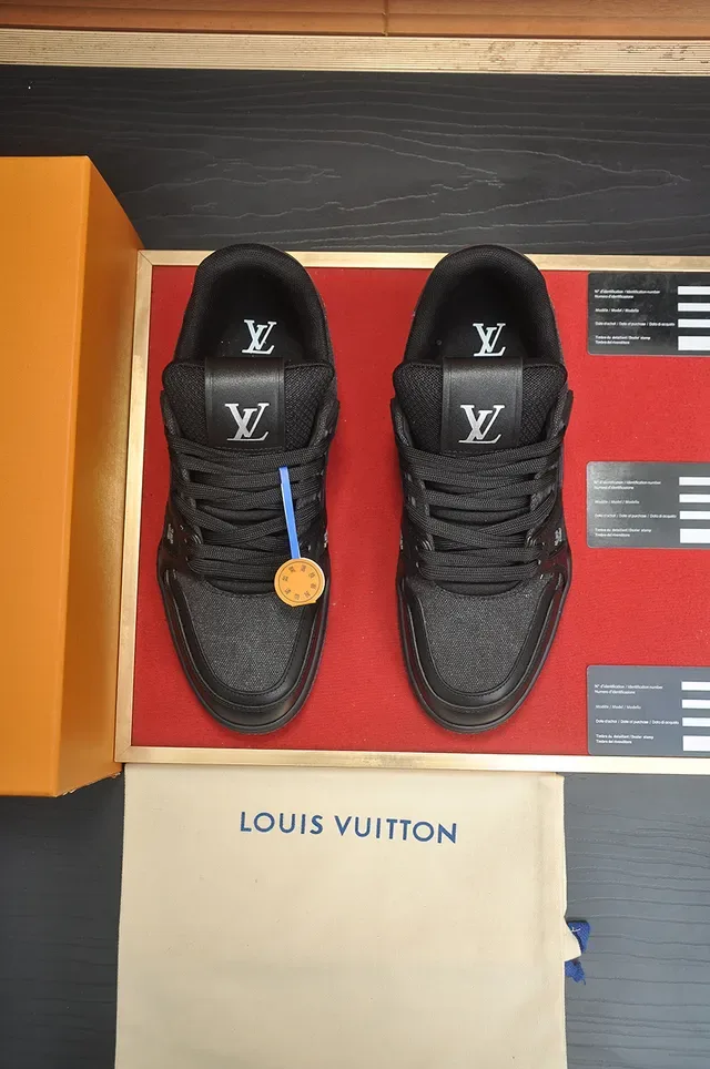 Louis Vuitton LV Trainer Black Monochrome Structured Layered Midsole Lifestyle Sneakers 5