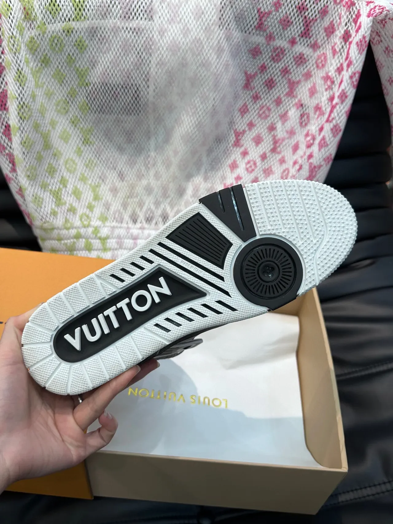 Louis Vuitton LV Trainer Black White High-Top Panelled Leather And Mesh Lifestyle Sneakers 9