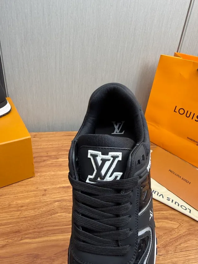 Louis Vuitton LV Trainer Chaussures Lifestyle Noir Blanc Basses en Matériau Mixte 8