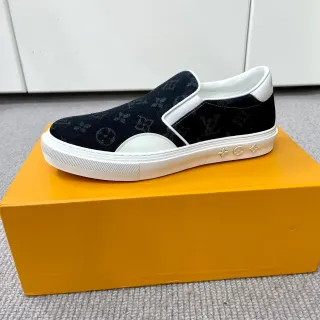 Louis Vuitton LV Trainer Black White Slip-On Monogram Canvas Lifestyle Sneakers