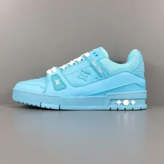 Louis Vuitton LV Trainer أزرق أبيض Monogrammed Sculpted Midsole Lifestyle Sneakers