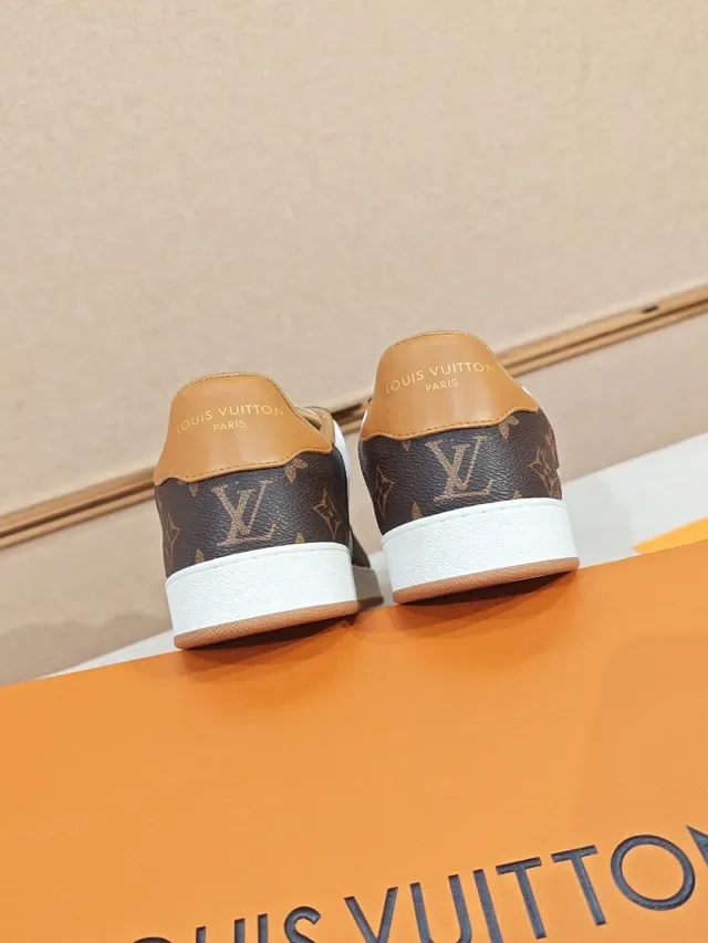 Louis Vuitton LV Trainer Brown White Monogram Canvas Quilted Panel Lifestyle Sneakers 3