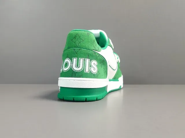 Louis Vuitton LV Trainer Green White 低帮 分层网面和纺织面料上层 生活方式运动鞋 15