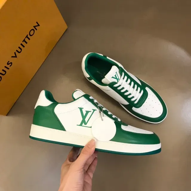 Louis Vuitton LV Trainer हरी सफेद लो टॉप पैनल्ड लाइफस्टाइल स्नीकर 6