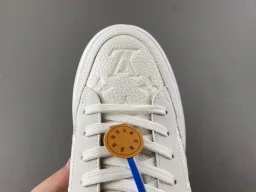 Louis Vuitton LV Trainer White Beige Monogram-Embossed Leather Platform Sole Lifestyle Sneakers 5