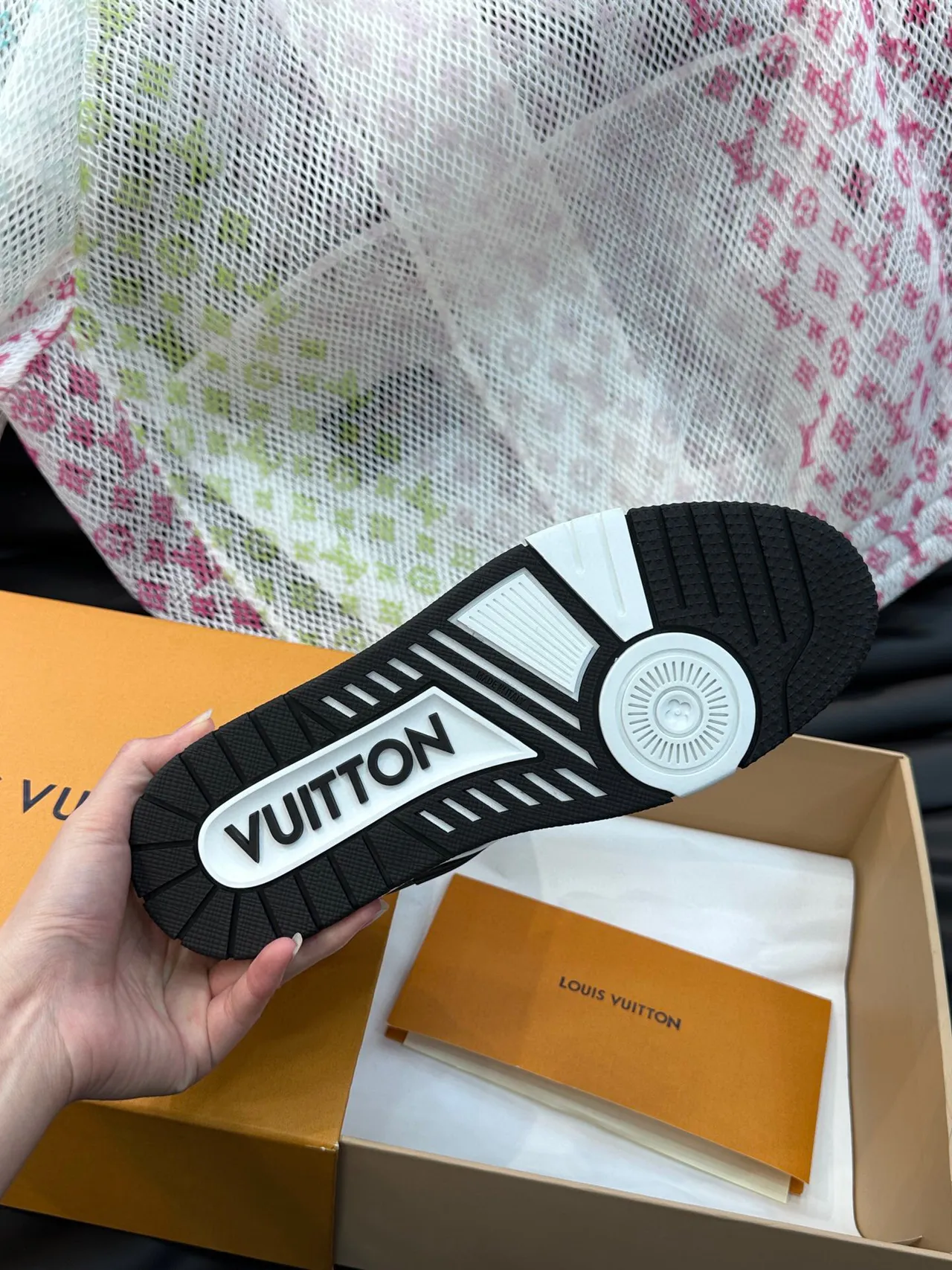 Louis Vuitton LV Trainer White Black Layered Leather Construction Monogrammed Side Panel Lifestyle Sneakers 2