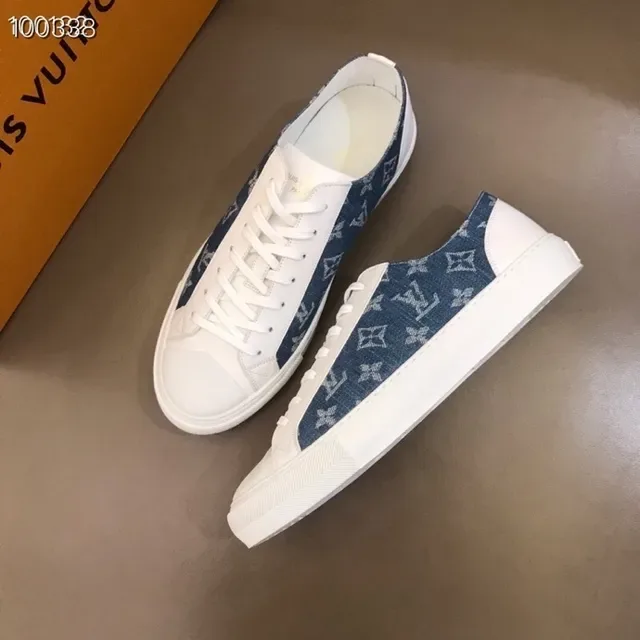 Louis Vuitton LV Trainer White Blue Denim Monogram Side Panel Leather Overlays Lifestyle Sneakers 6