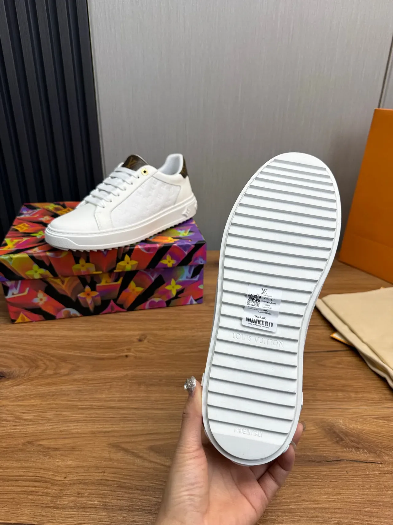 Louis Vuitton LV Trainer White Brown Leather Upper Monogram Heel Tab Lifestyle Sneakers 9