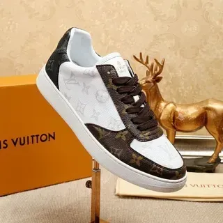 路易威登 LV Trainer 白色棕色 花纹 帆布 皮革面板 生活方式运动鞋