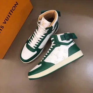 路易威登 LV Trainer 白绿高帮印花帆布生活方式运动鞋