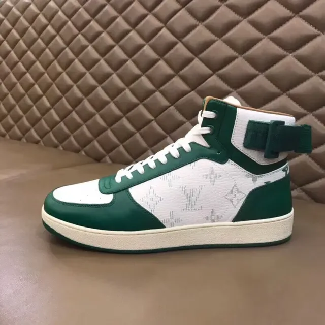 Louis Vuitton LV Trainer White Green High-Top Monogrammed Canvas Lifestyle Sneakers 7