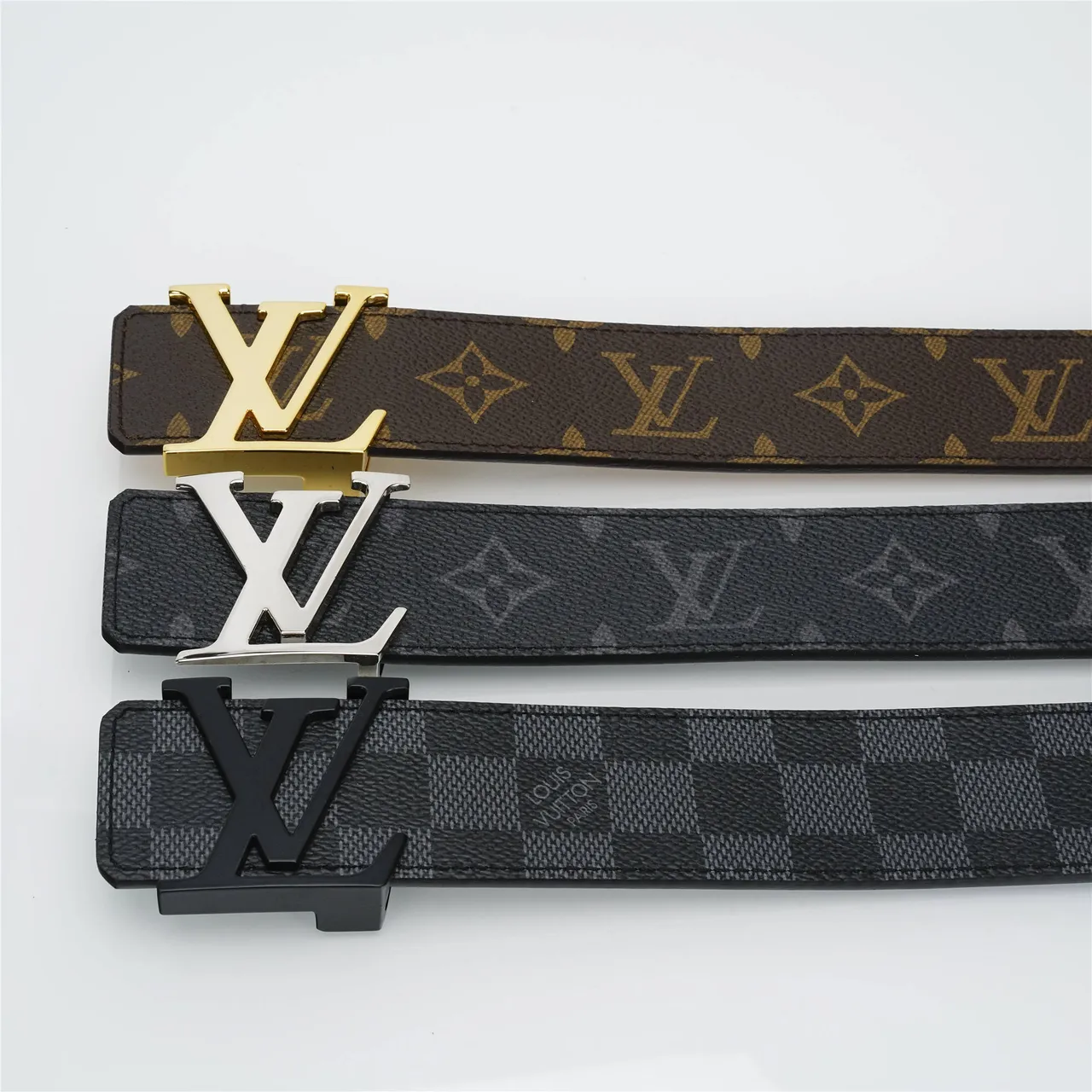 حزام Louis Vuitton LV Turn-Lock Damier Graphite من الجلد 2