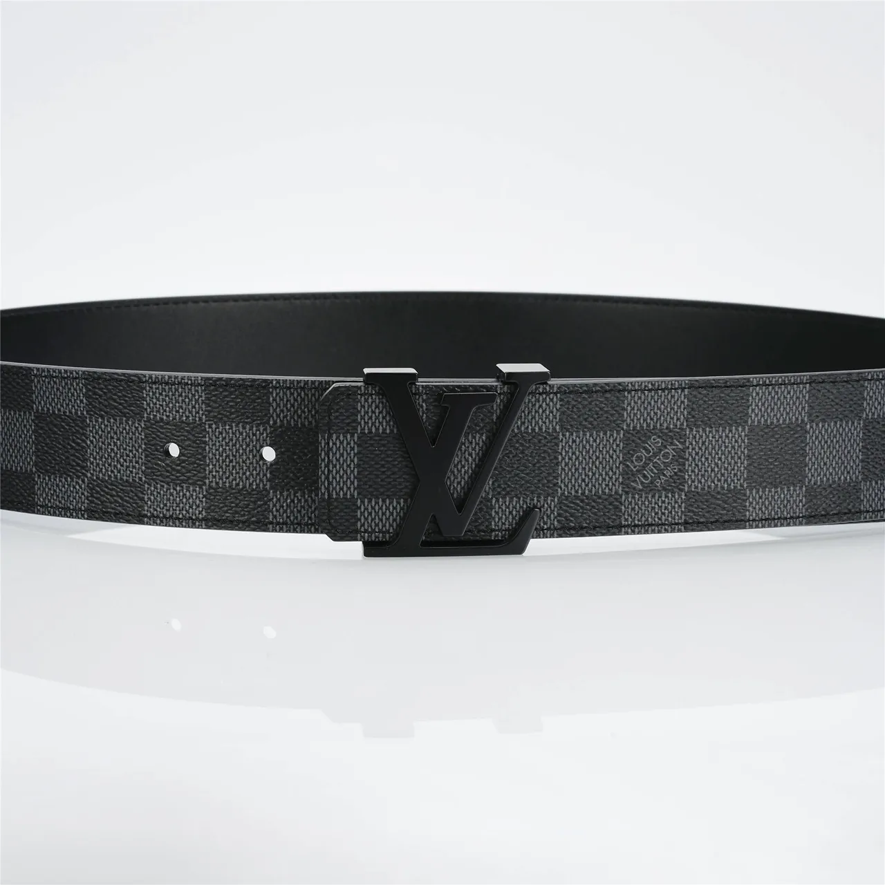 حزام Louis Vuitton LV Turn-Lock Damier Graphite من الجلد 9