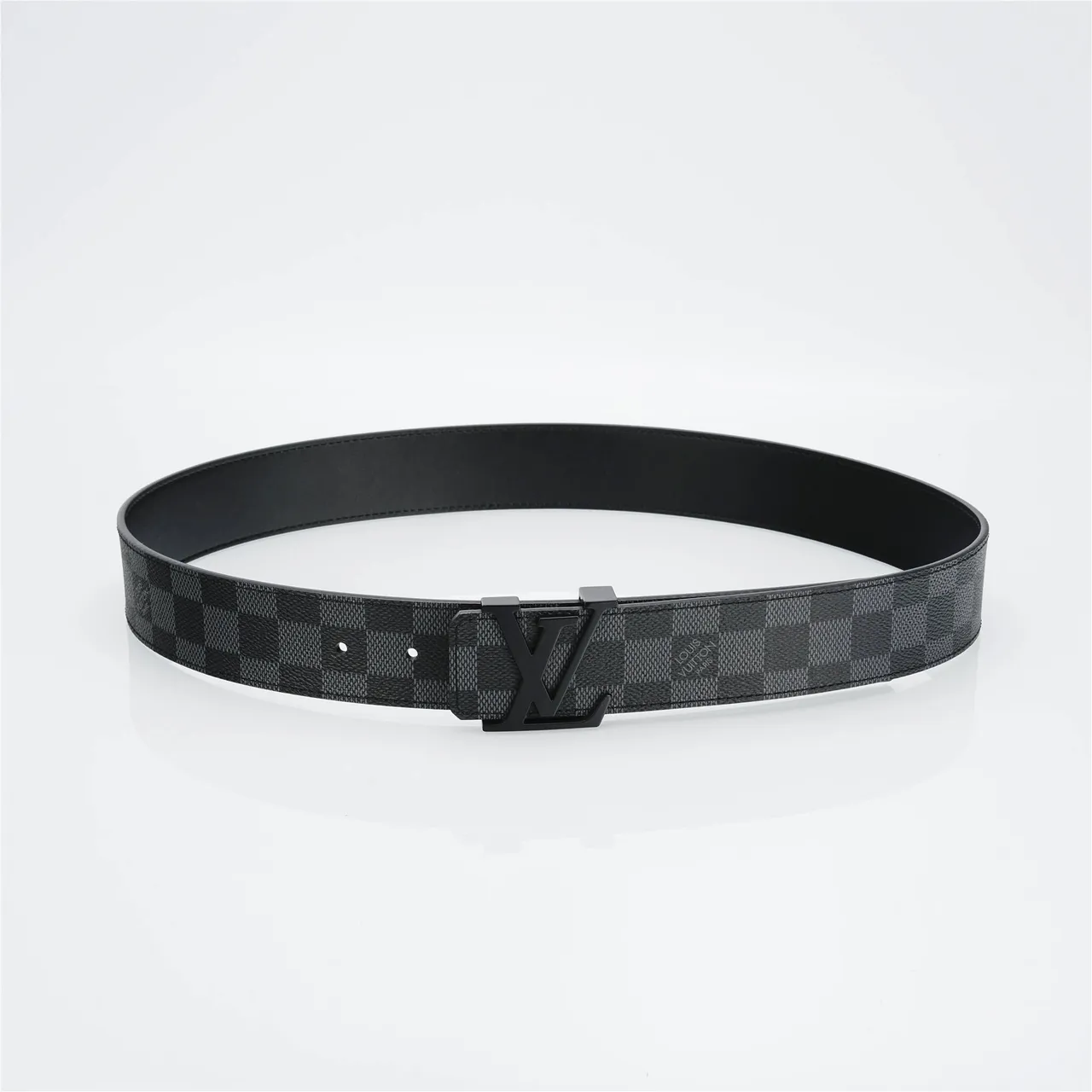 حزام Louis Vuitton LV Turn-Lock Damier Graphite من الجلد 10