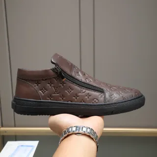 Louis Vuitton Monogram Embossed Brown Slip-On Casual Shoe
