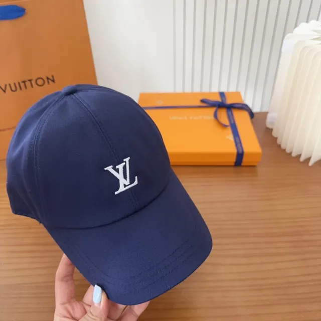 Boné de beisebol Louis Vuitton Monogram bordado azul-marinho 2