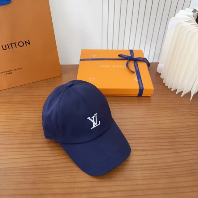 Boné de beisebol Louis Vuitton Monogram bordado azul-marinho 4