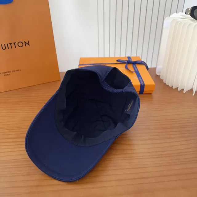 Boné de beisebol Louis Vuitton Monogram bordado azul-marinho 6