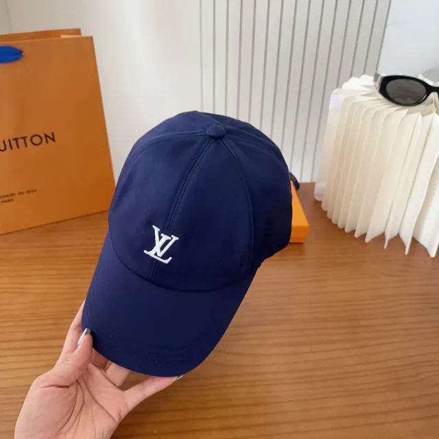 Boné de beisebol Louis Vuitton Monogram bordado azul-marinho 7