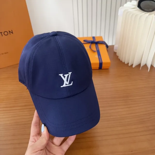 Boné de beisebol Louis Vuitton Monogram bordado azul-marinho 8