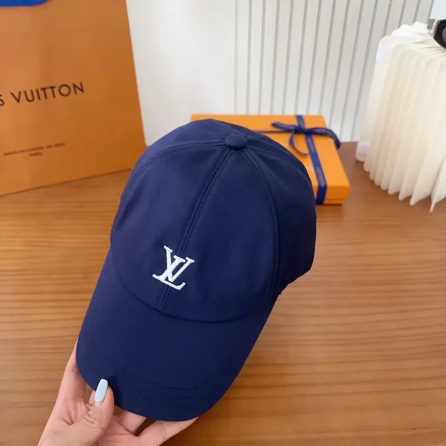 Boné de beisebol Louis Vuitton Monogram bordado azul-marinho 9