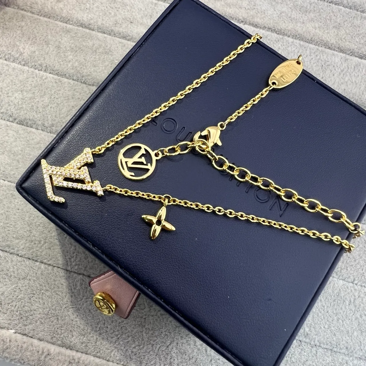 Louis Vuitton Monogram Flower Pavé Crystal Necklace 4