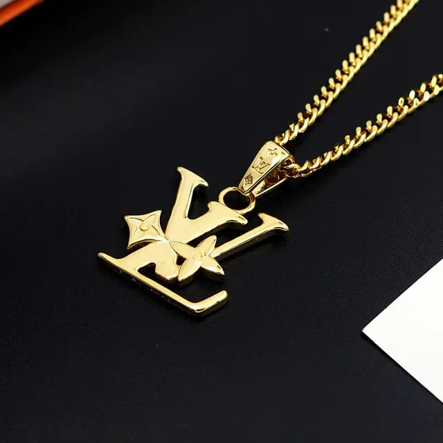 Louis Vuitton Monogram Flower Silver Gold Pendant Floral Motif Necklace 2