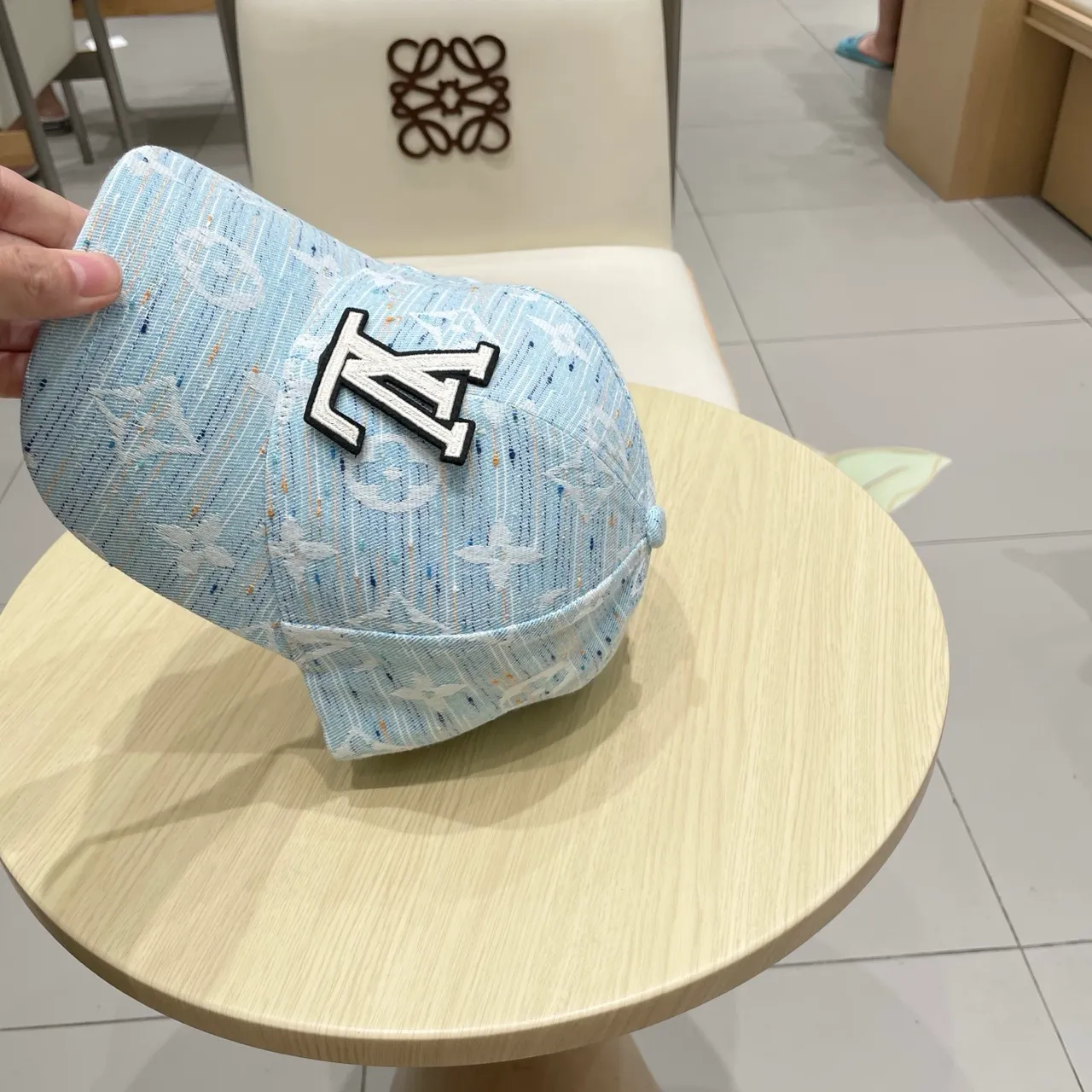 路易威登 蒙诺格拉姆 提花 浅蓝色 刺绣 LV 棒球帽 4