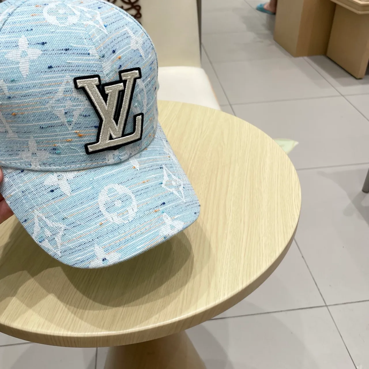 路易威登 蒙诺格拉姆 提花 浅蓝色 刺绣 LV 棒球帽 7