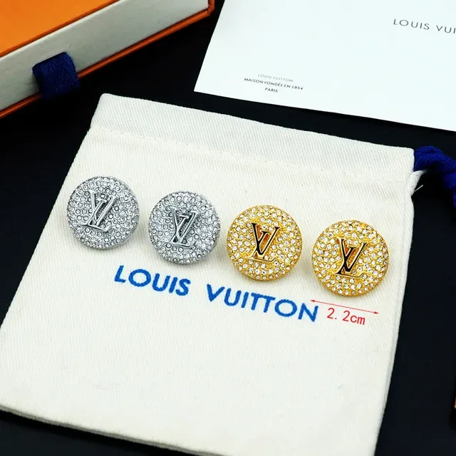 Louis Vuitton Monogram Jewellery Gold Transparent Circular Pavé-Crystal Earrings 9