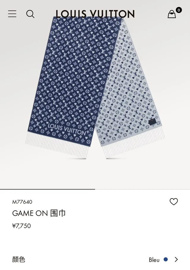 Louis Vuitton Monogram Navy Beige ডাবল-ফেসড স্কার্ফ 2