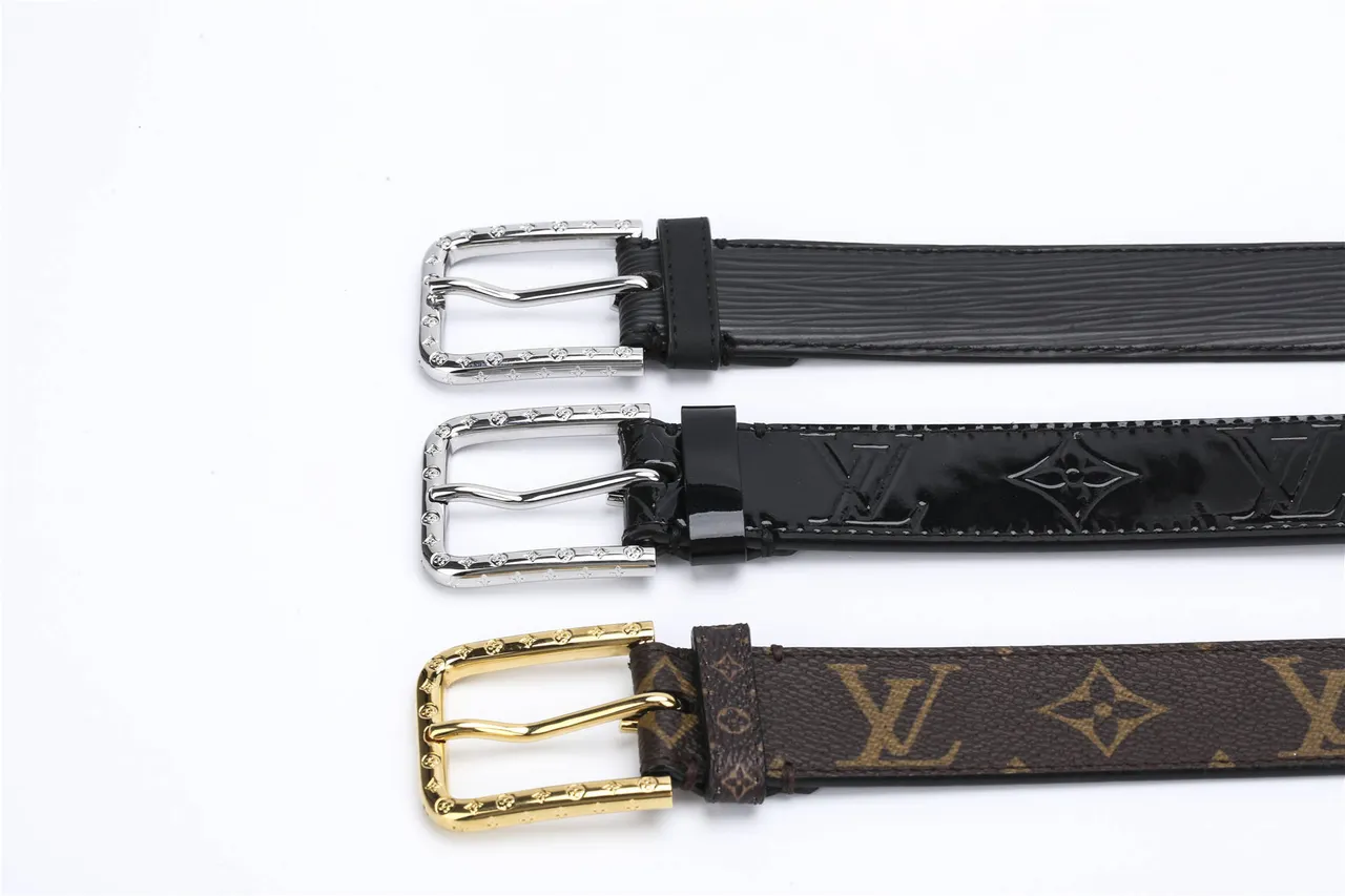 Louis Vuitton Monogram Patent Black Silver Leather Belt 3