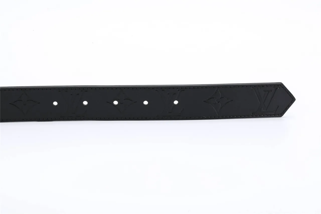 Louis Vuitton Monogram Patent Black Silver Leather Belt 9