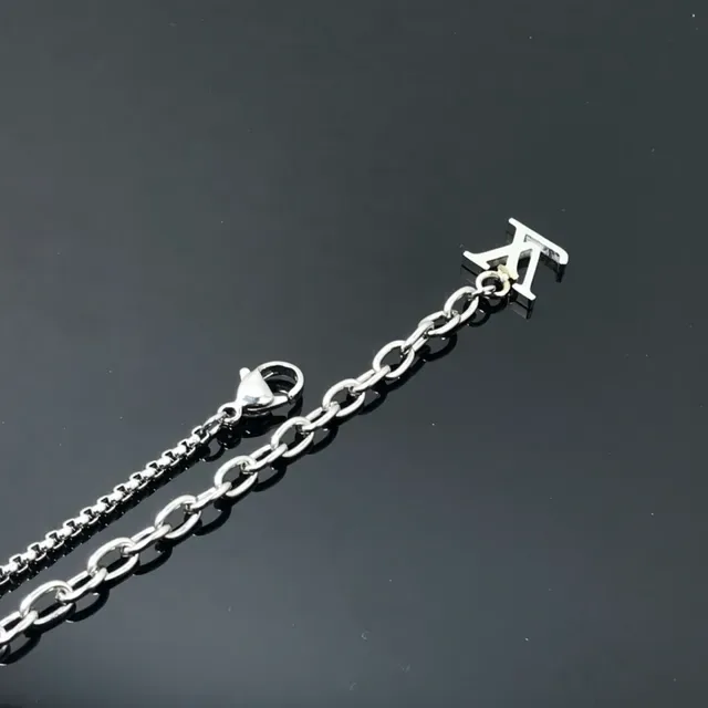 Collier pendentif Louis Vuitton Monogram chaîne boule argentée verte 2