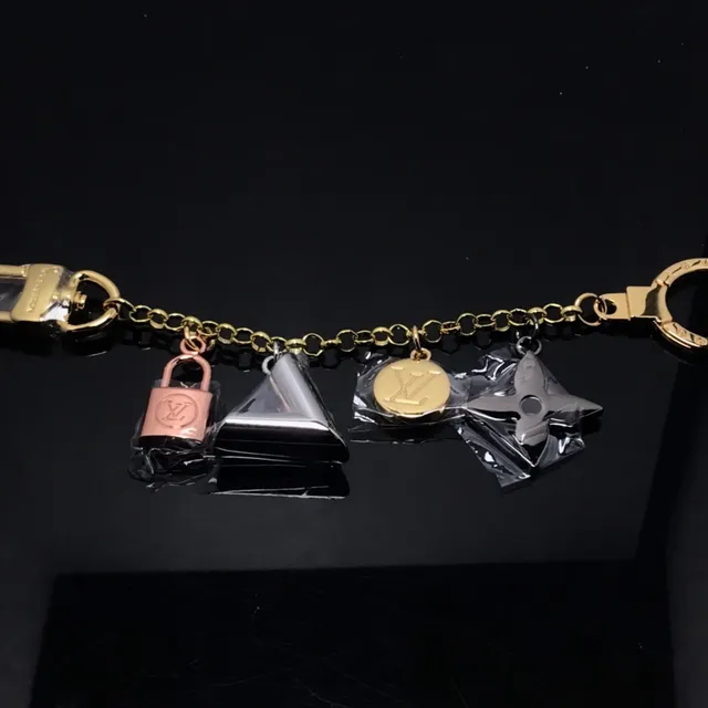 Louis Vuitton Multi Charm Gold Metal Chain Jewelry 6