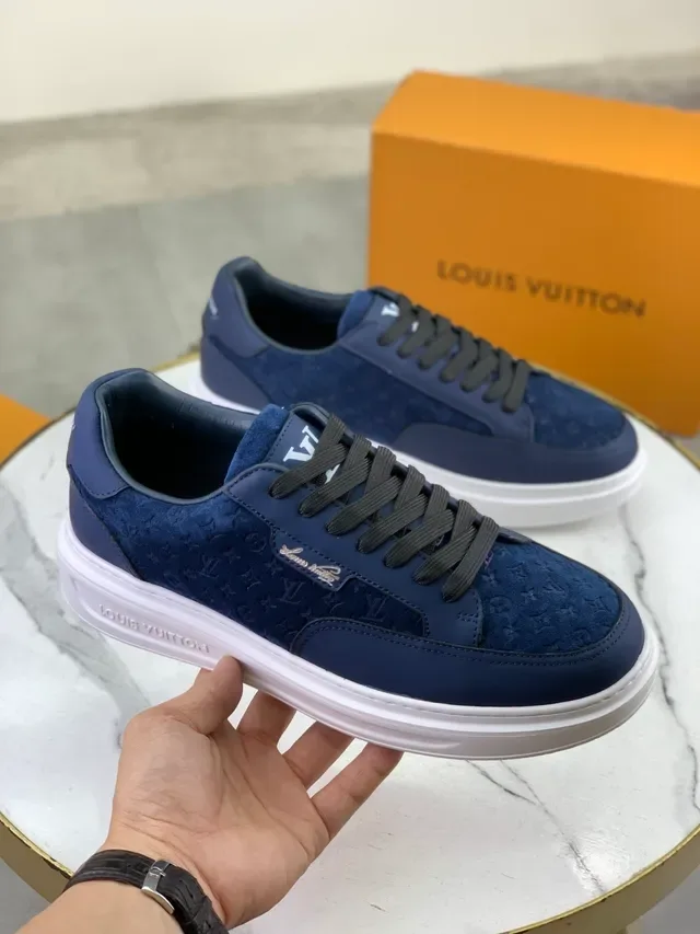 Louis Vuitton Navy Velvet-Textured Lifestyle Sneaker 4