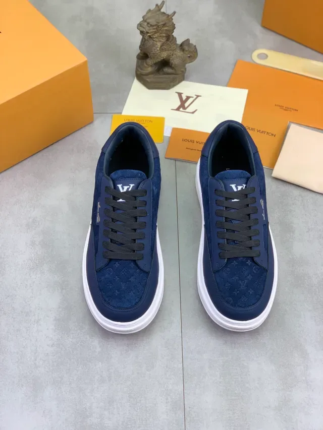 Louis Vuitton Navy Velvet-Textured Lifestyle Sneaker 5