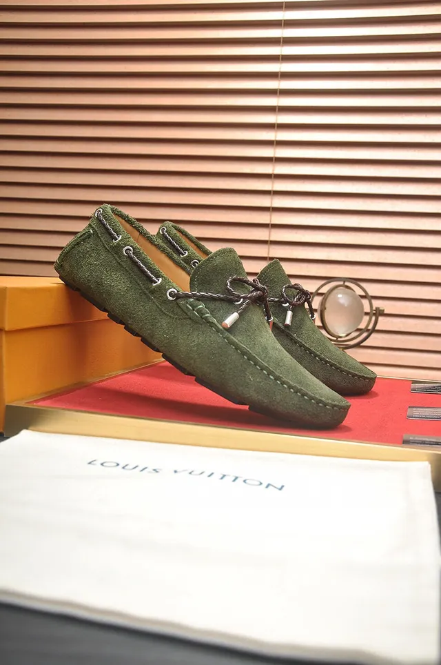 Louis Vuitton Olive Green Suede Rope Loafers 3